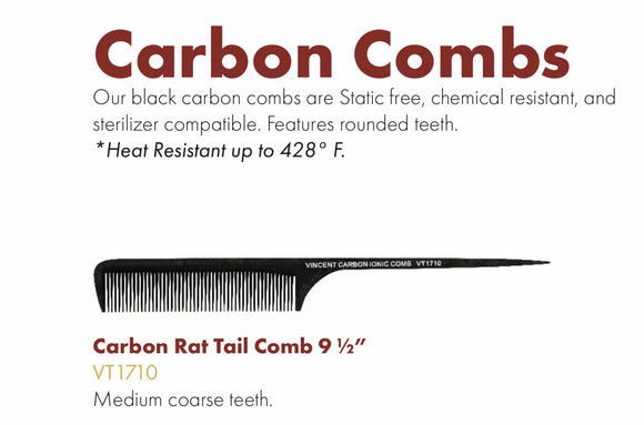 Vincent Carbon Ionic Rat Tail Comb