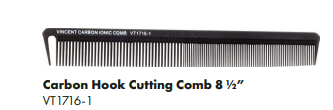 Vincent  Carbon Ionic Hook Cutting Comb VT1716-1